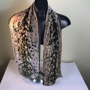 RedFish Designs Vintage 90s Scarf Silk blend Burt Velvet Dots Design Scarf Wrap